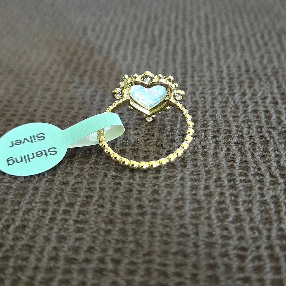 Cote d'Argent Lab Created White Fire🔥 Opal Heart Ring💍 - NWT - Picture 11 of 15